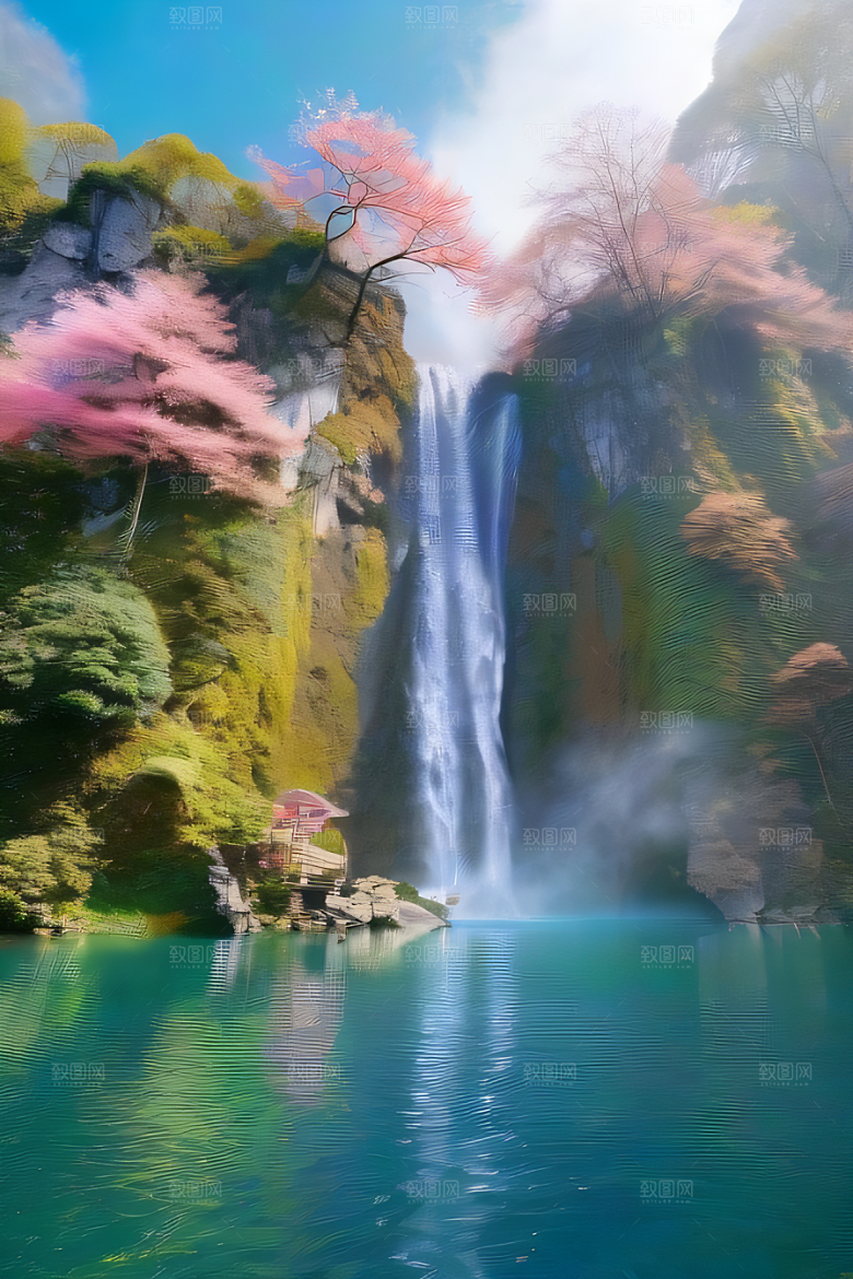 巨大宫殿下的梦幻悬崖