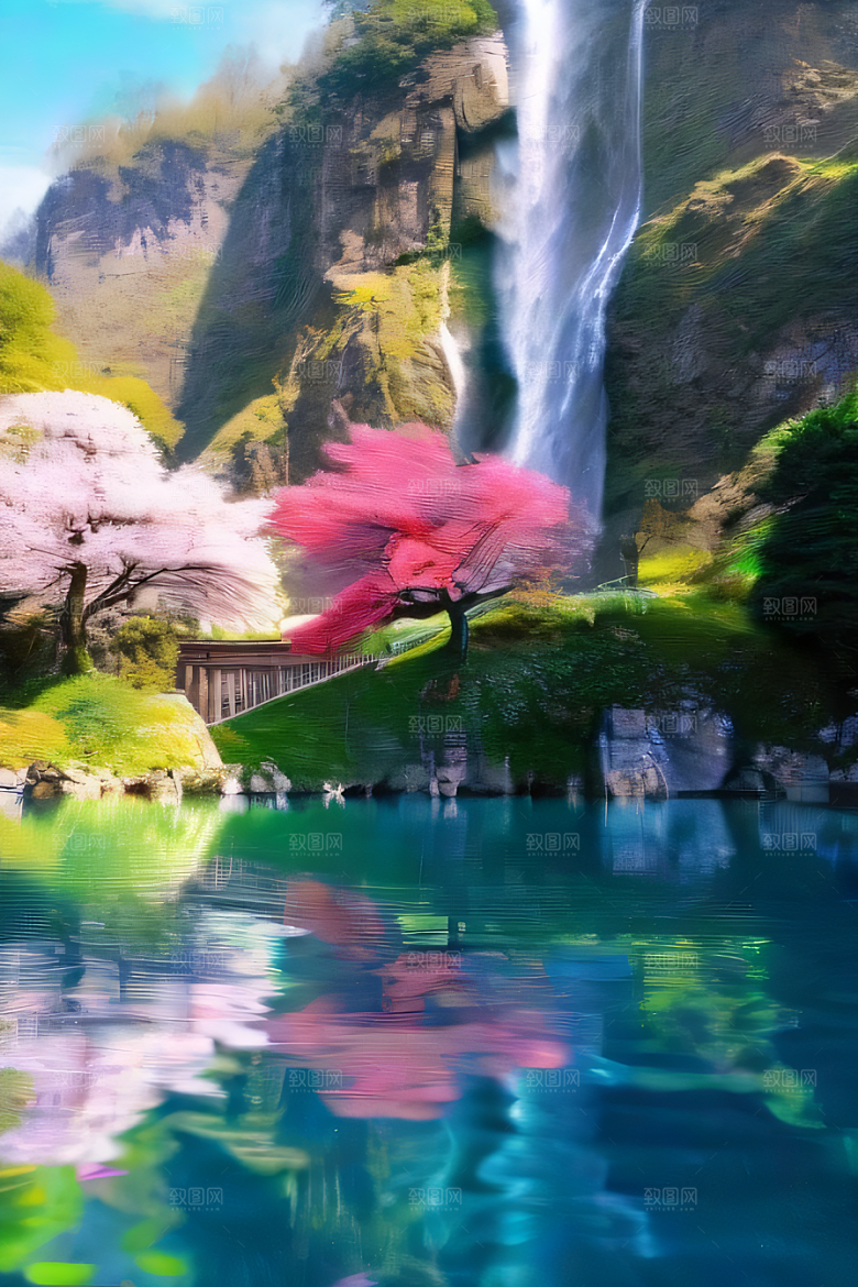 巨大宫殿下的梦幻悬崖