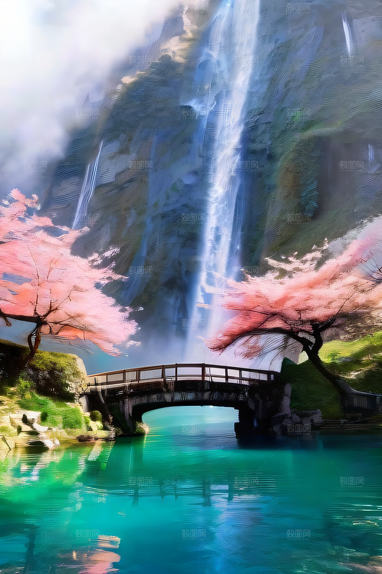 幻境湖泊巨大湖泊与蓝色水