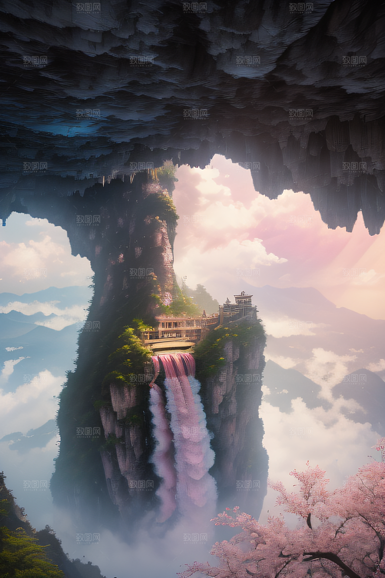 魔幻之旅巨大瀑布下的湖泊