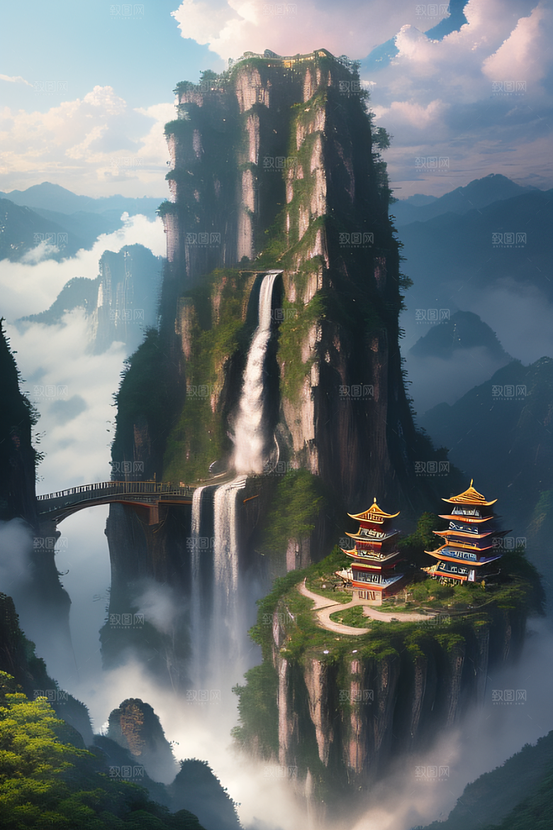 魔幻之旅巨大瀑布下的湖泊