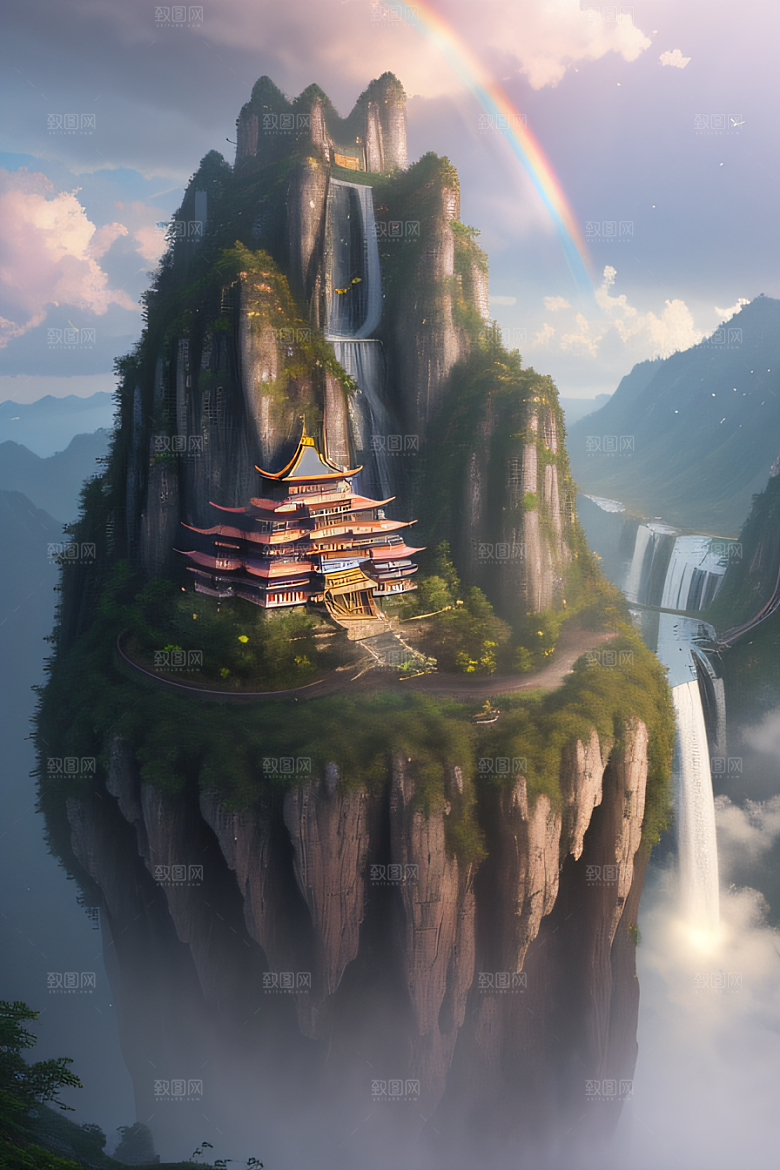 魔幻之旅巨大瀑布下的湖泊