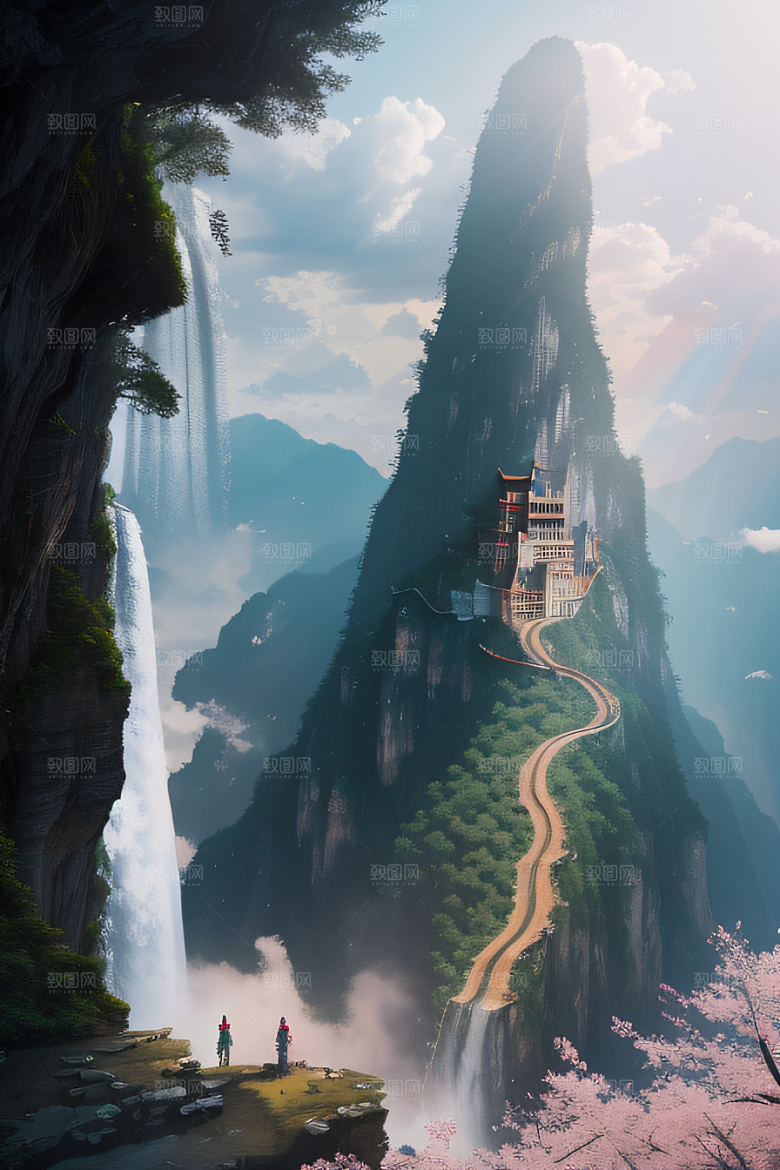 魔幻之旅巨大瀑布下的湖泊