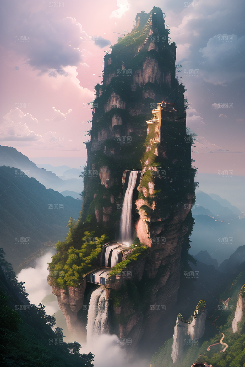 魔幻之旅巨大瀑布下的湖泊