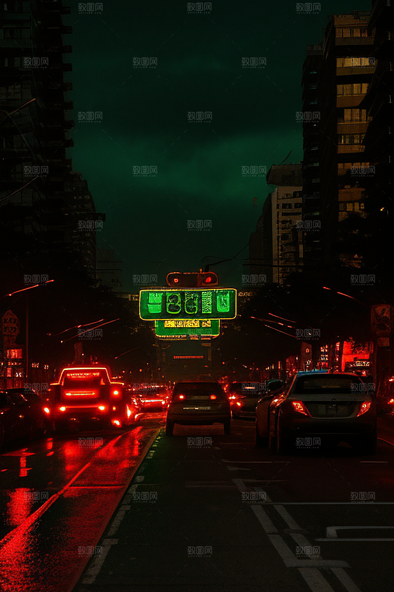 夜晚熙攘的街道景象
