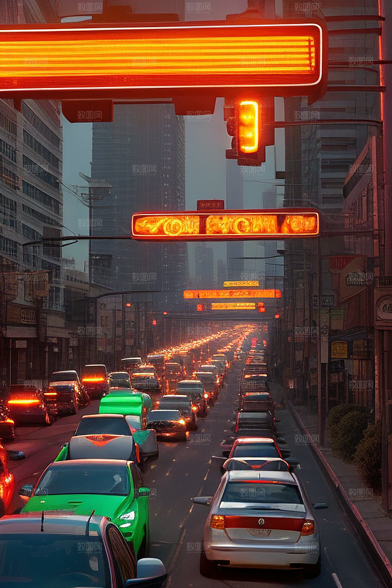 夜晚熙攘的街道景象