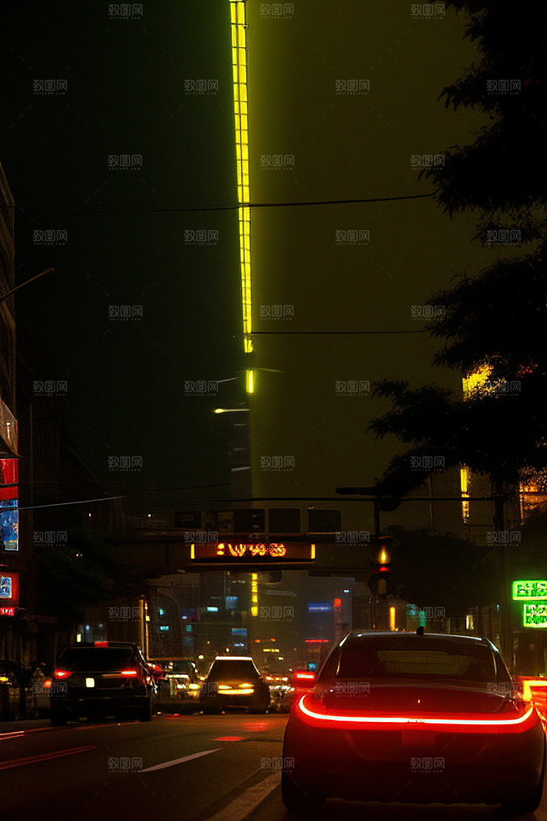 夜晚熙攘的街道景象