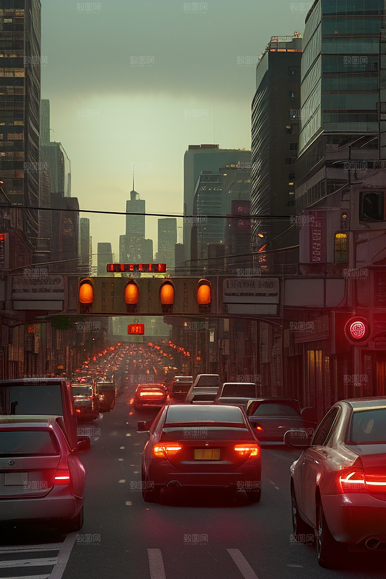 夜晚熙攘的街道景象