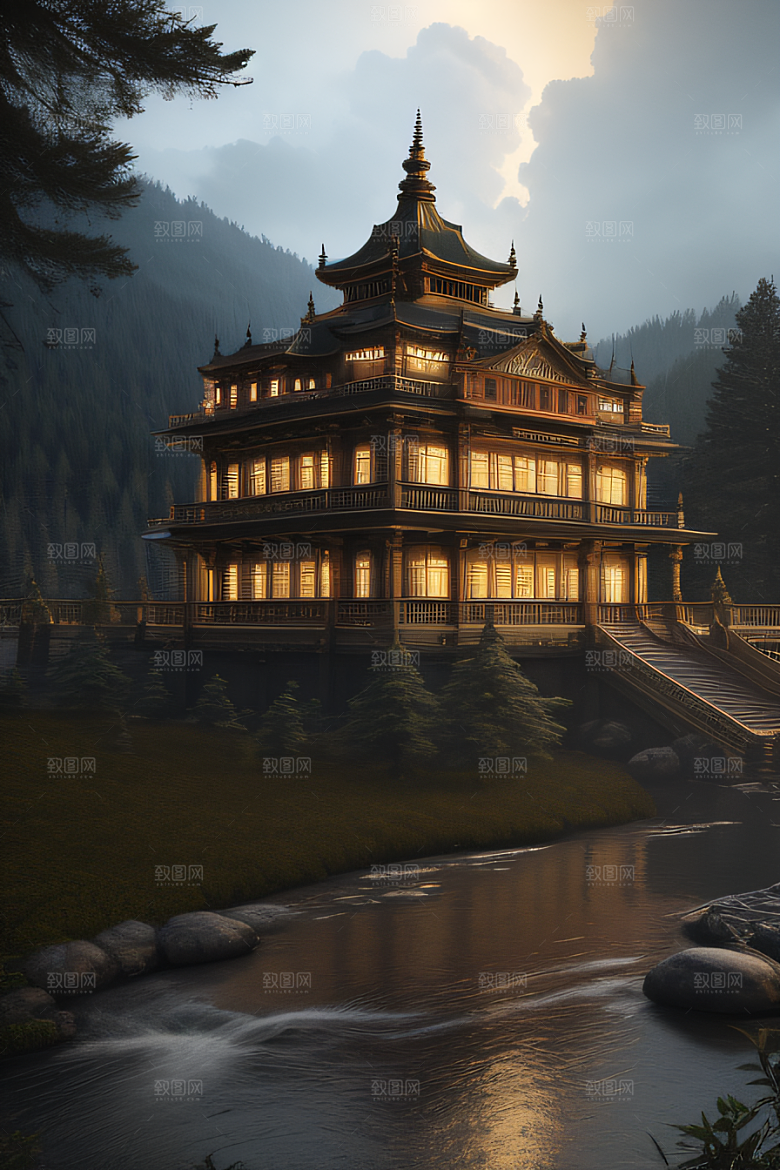 流光溢彩的自然景观