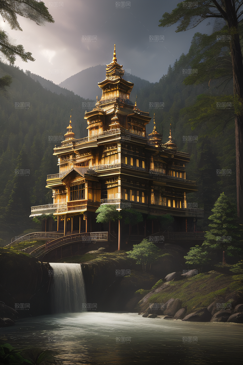 流光溢彩的自然景观
