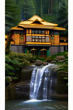 瀑布宫殿的壮丽景色