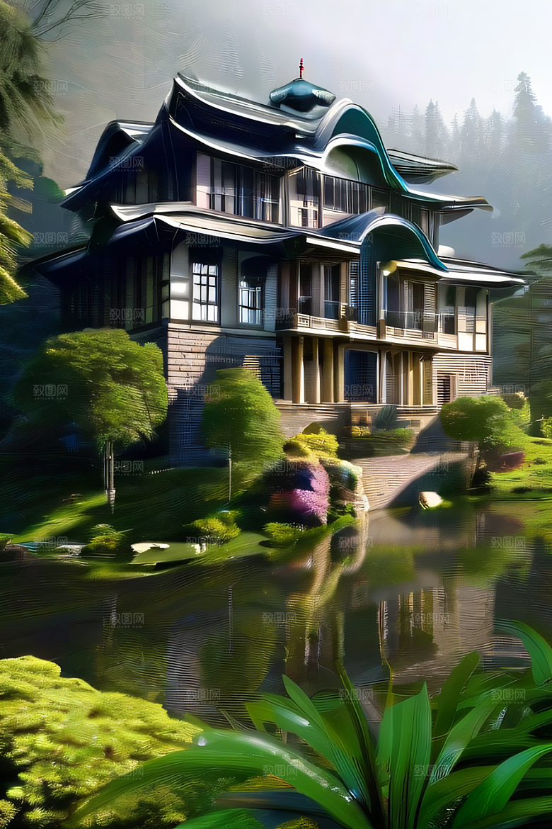 瀑布宫殿的壮丽景色