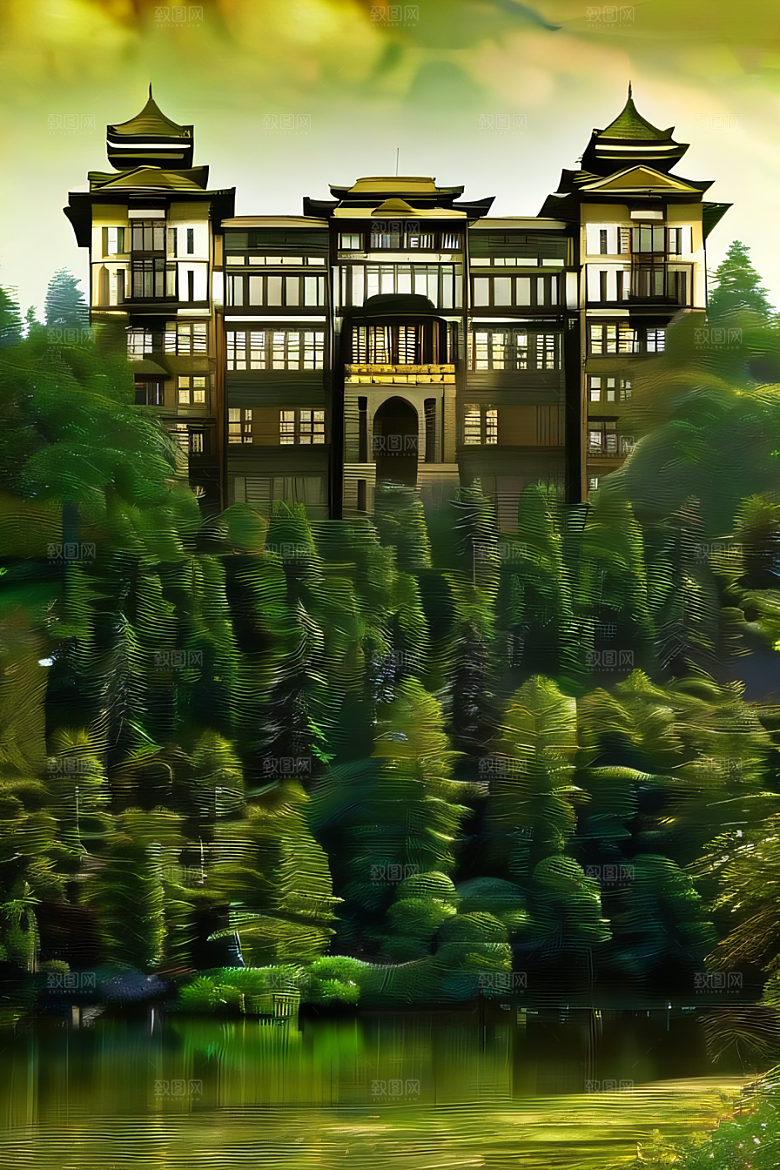 瀑布宫殿的壮丽景色