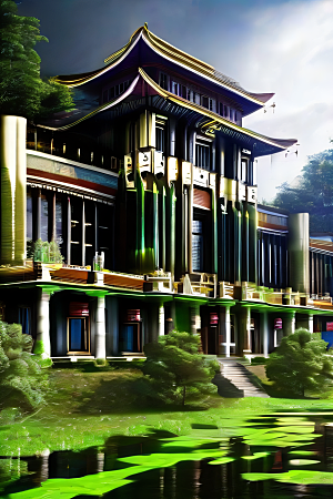 瀑布宫殿的壮丽景色