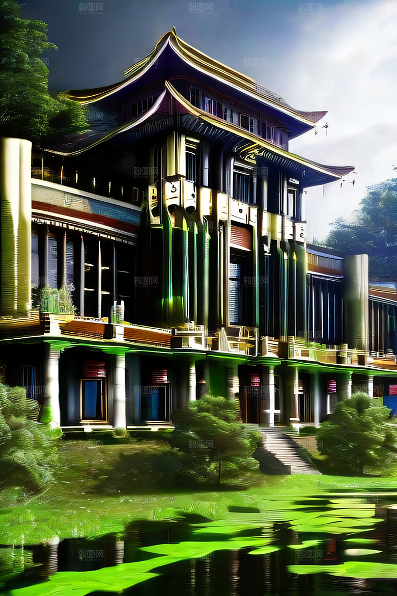 瀑布宫殿的壮丽景色