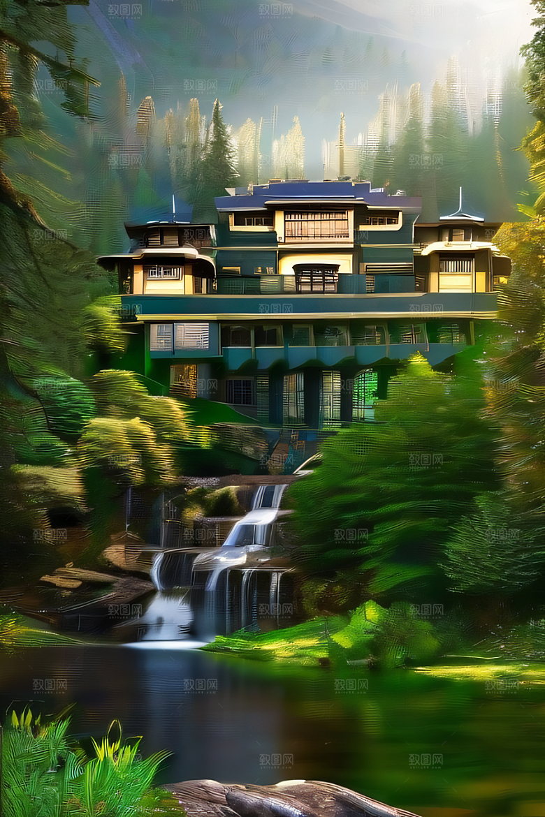 瀑布宫殿的壮丽景色
