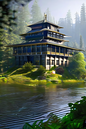 瀑布宫殿的壮丽景色