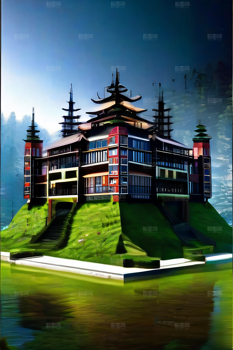瀑布宫殿的壮丽景色