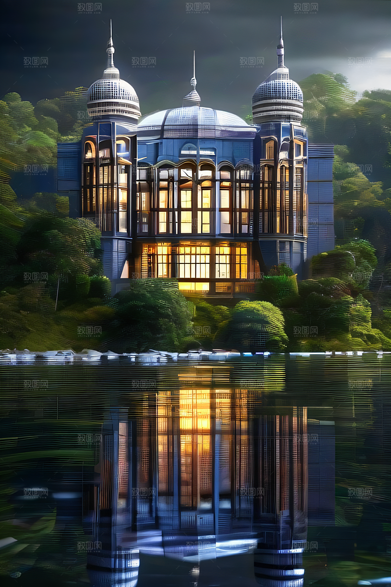 河畔边的壮丽景观
