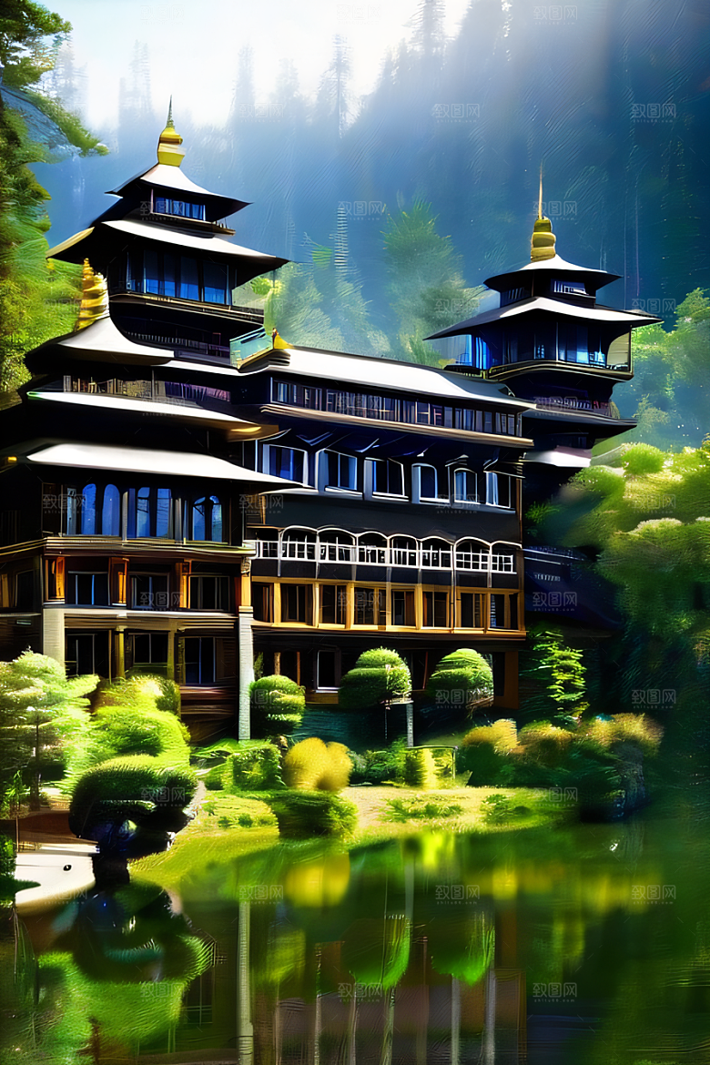 流光溢彩的自然景观