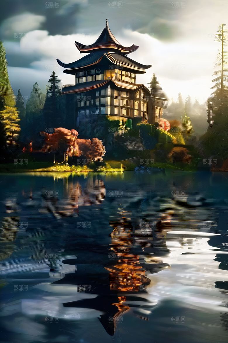 流光溢彩的自然景观