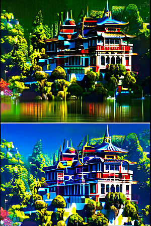 河畔上的壮丽风景