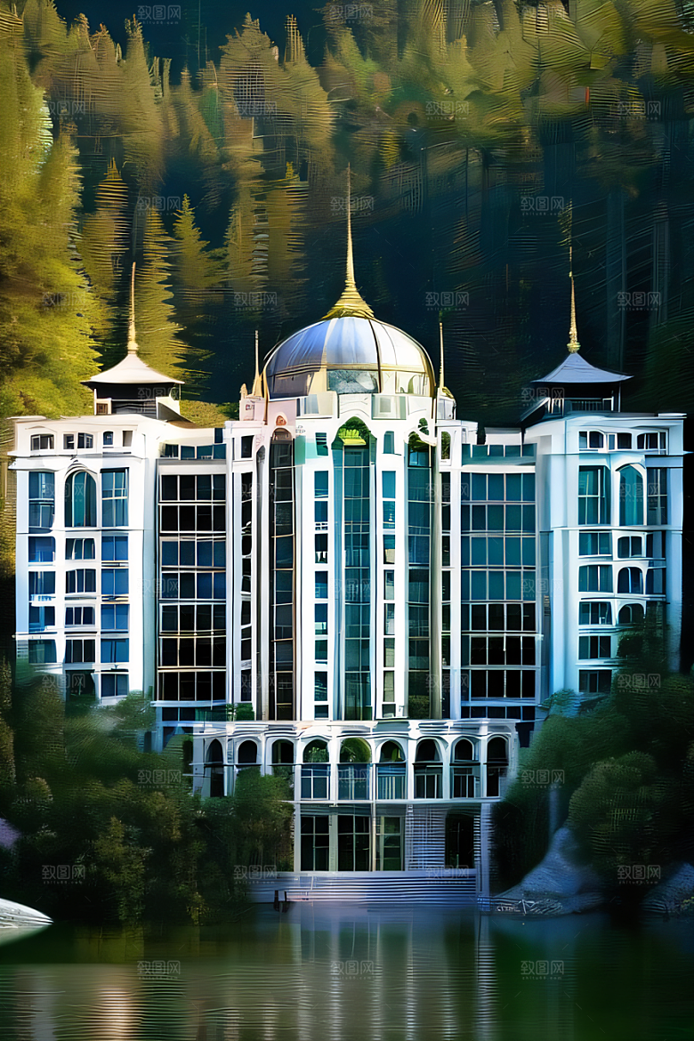 河畔上的壮丽风景