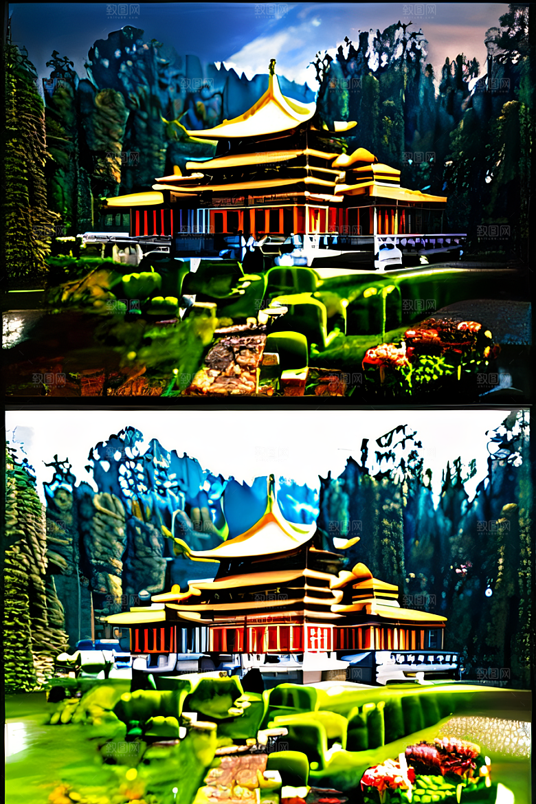 河畔上的壮丽风景