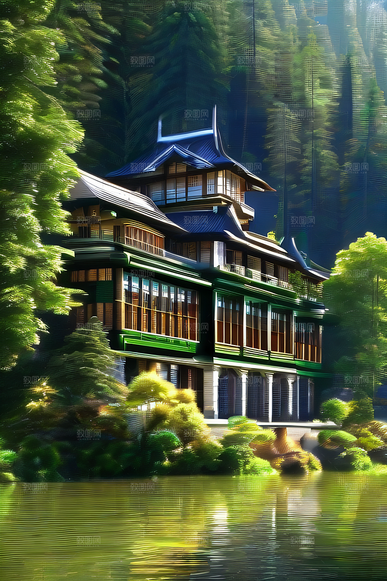 瀑布宫殿的壮丽建筑