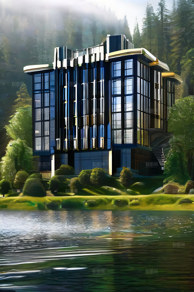 瀑布宫殿的壮丽建筑