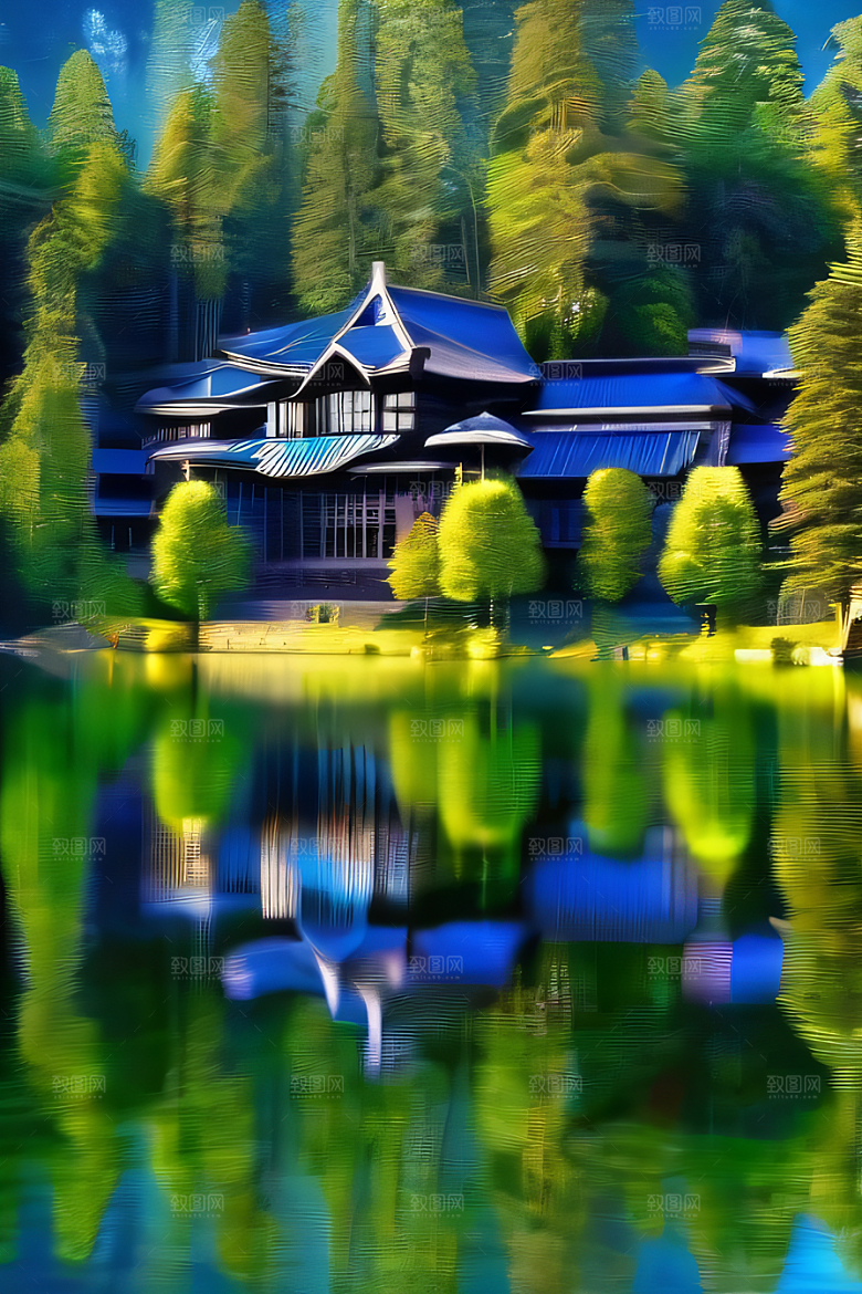 瀑布宫殿的壮丽建筑