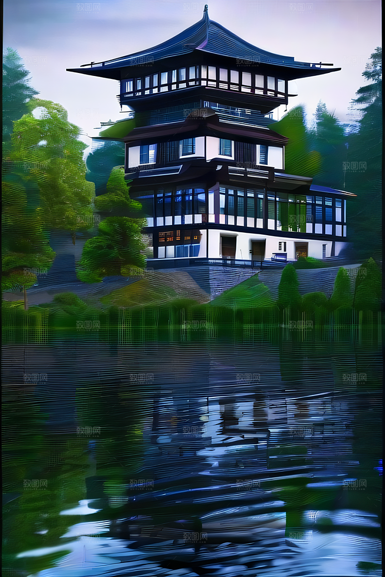 瀑布宫殿的壮丽建筑