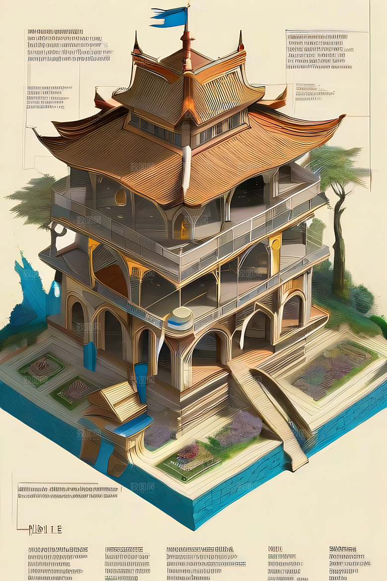 河流边的超现实景色