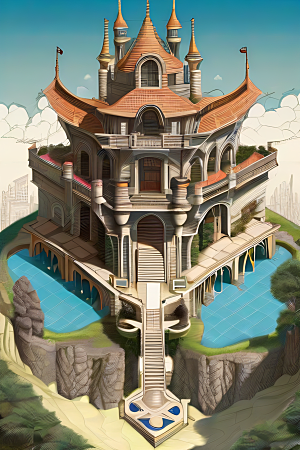 瀑布宫殿的壮丽景色