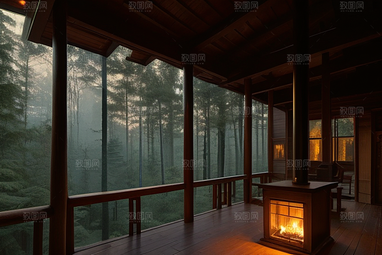 朴素的森林小木屋