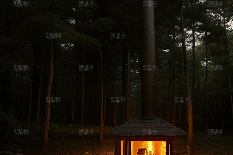 朴素的森林小木屋
