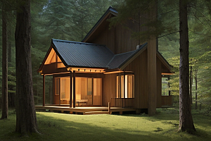 存在森林里的小木屋