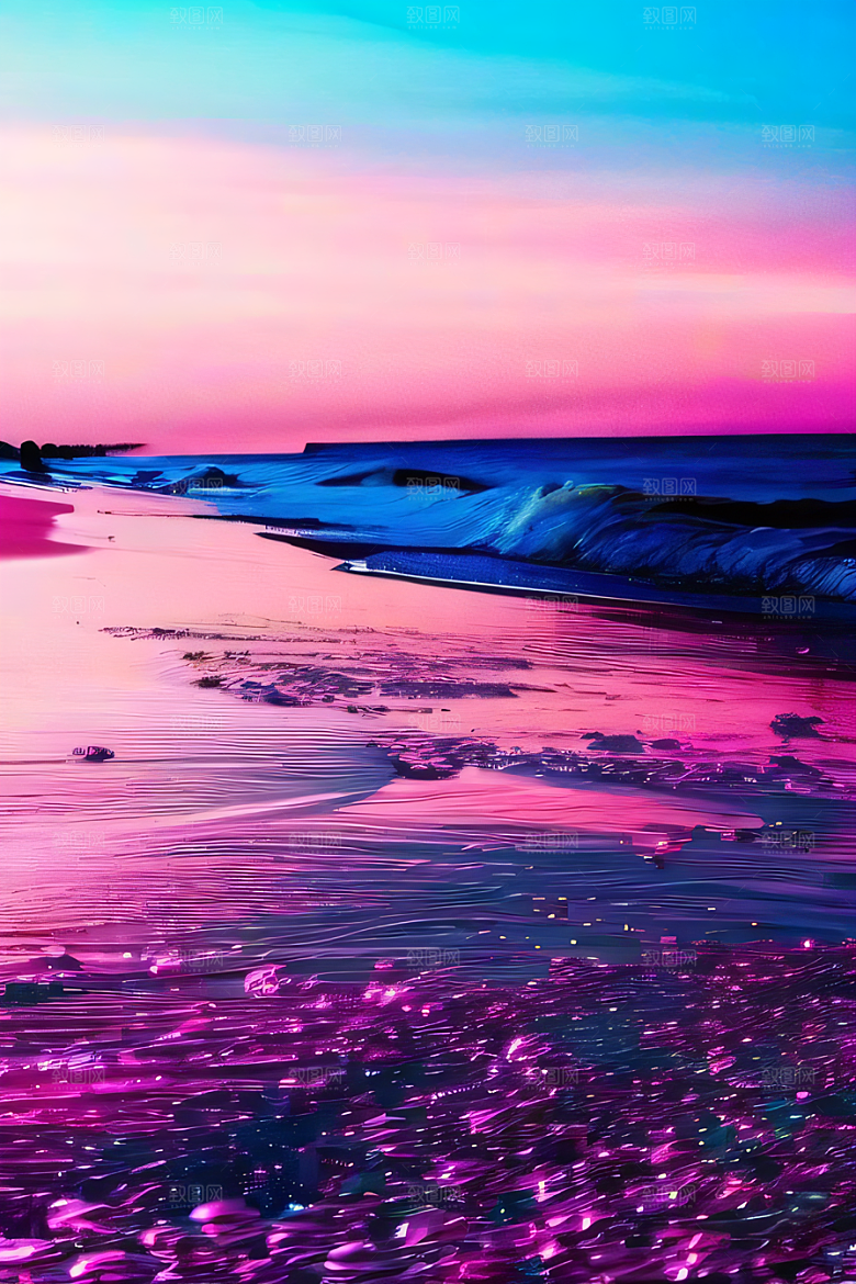 闪耀的海面的美景