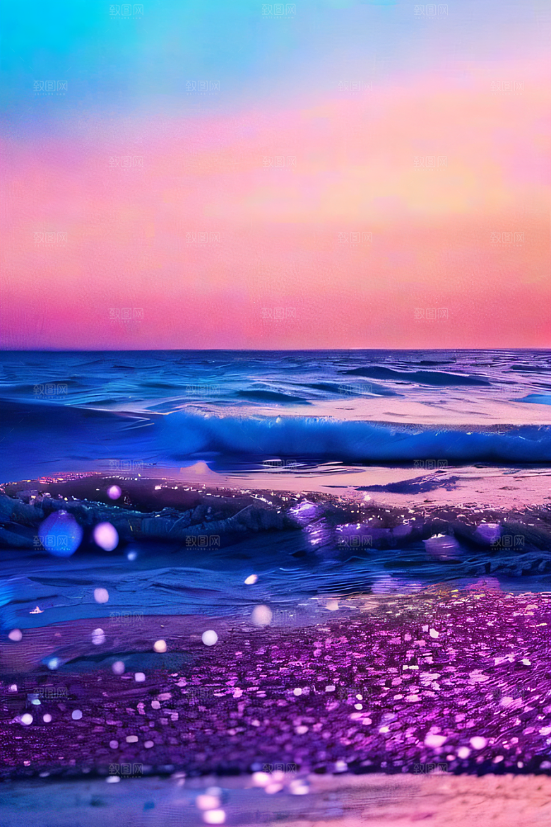 闪耀的海面的美景