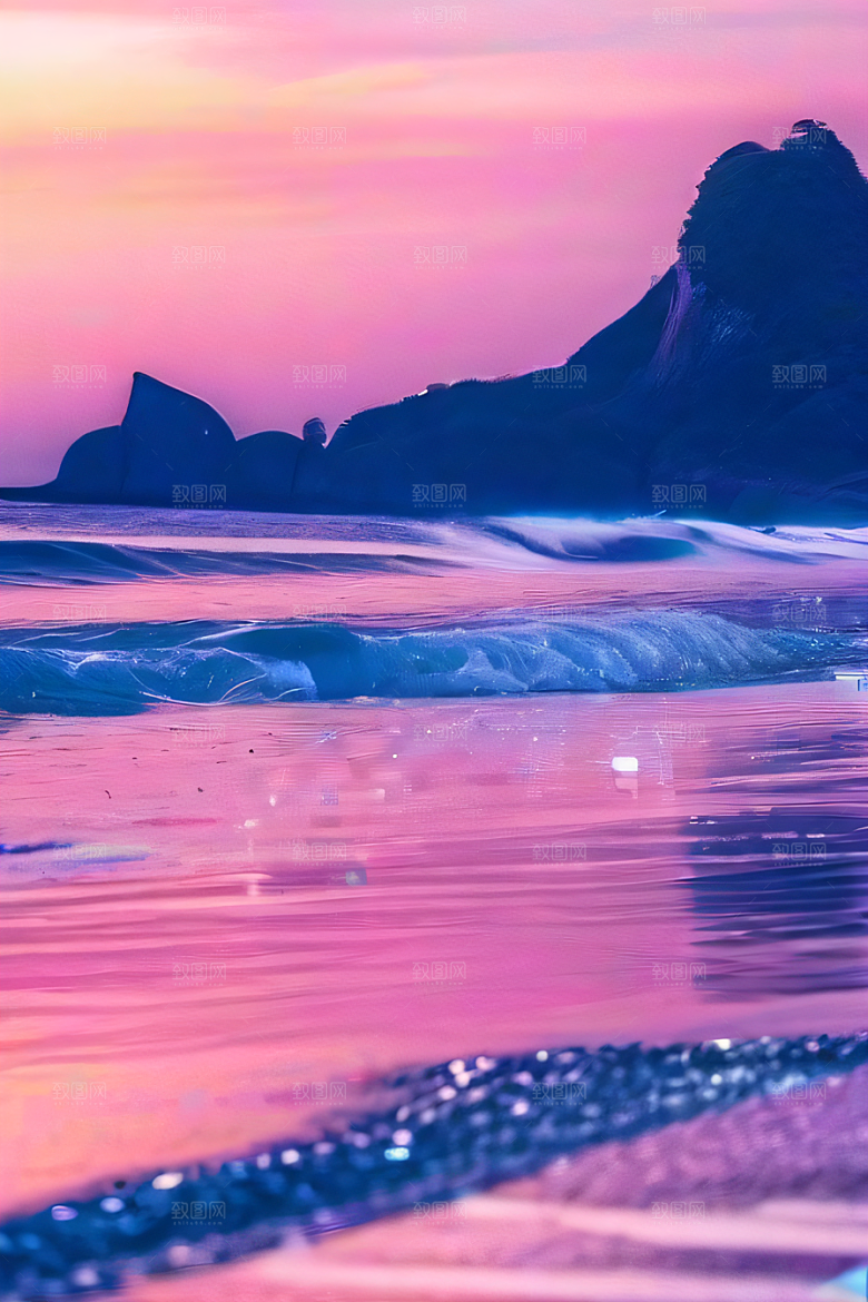 闪耀的海面的美景