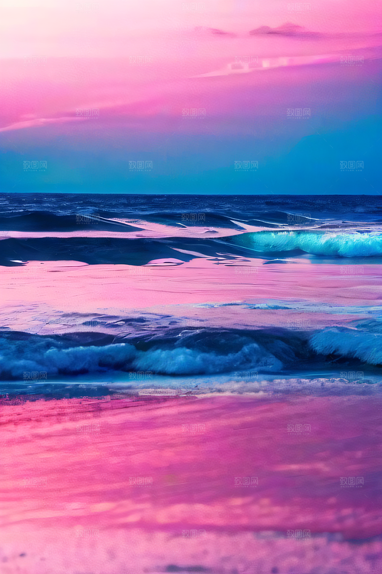 闪耀的海面的美景