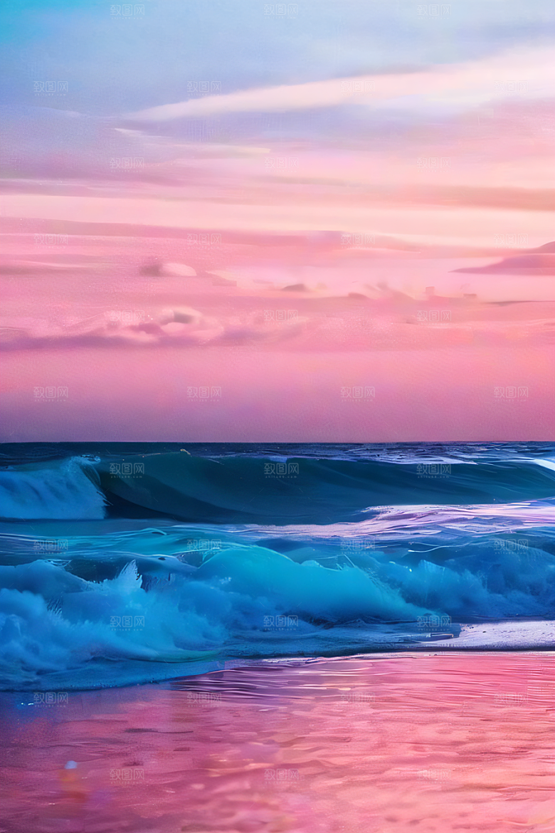 闪耀的海面的美景