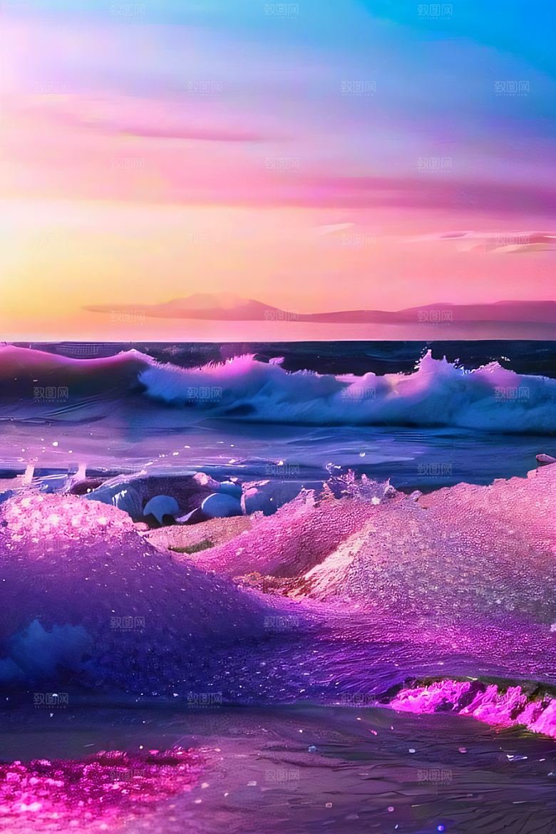 轻蓝色水晶绽放美景