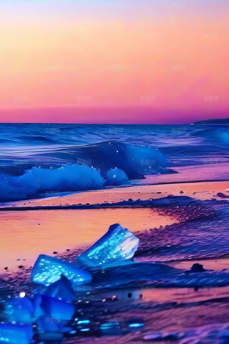 轻蓝色水晶绽放美景