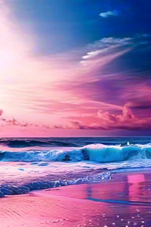 海滩上梦幻般的日落
