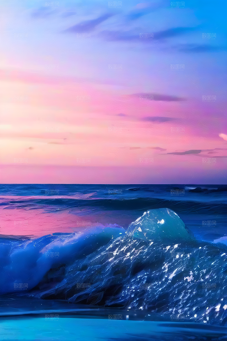 海滩上梦幻般的日落