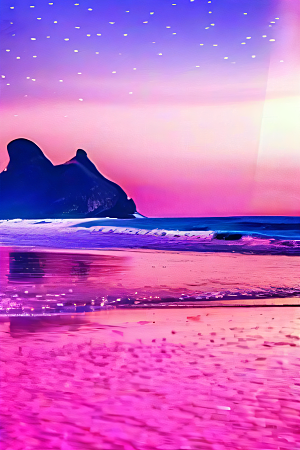海滩上梦幻般的日落