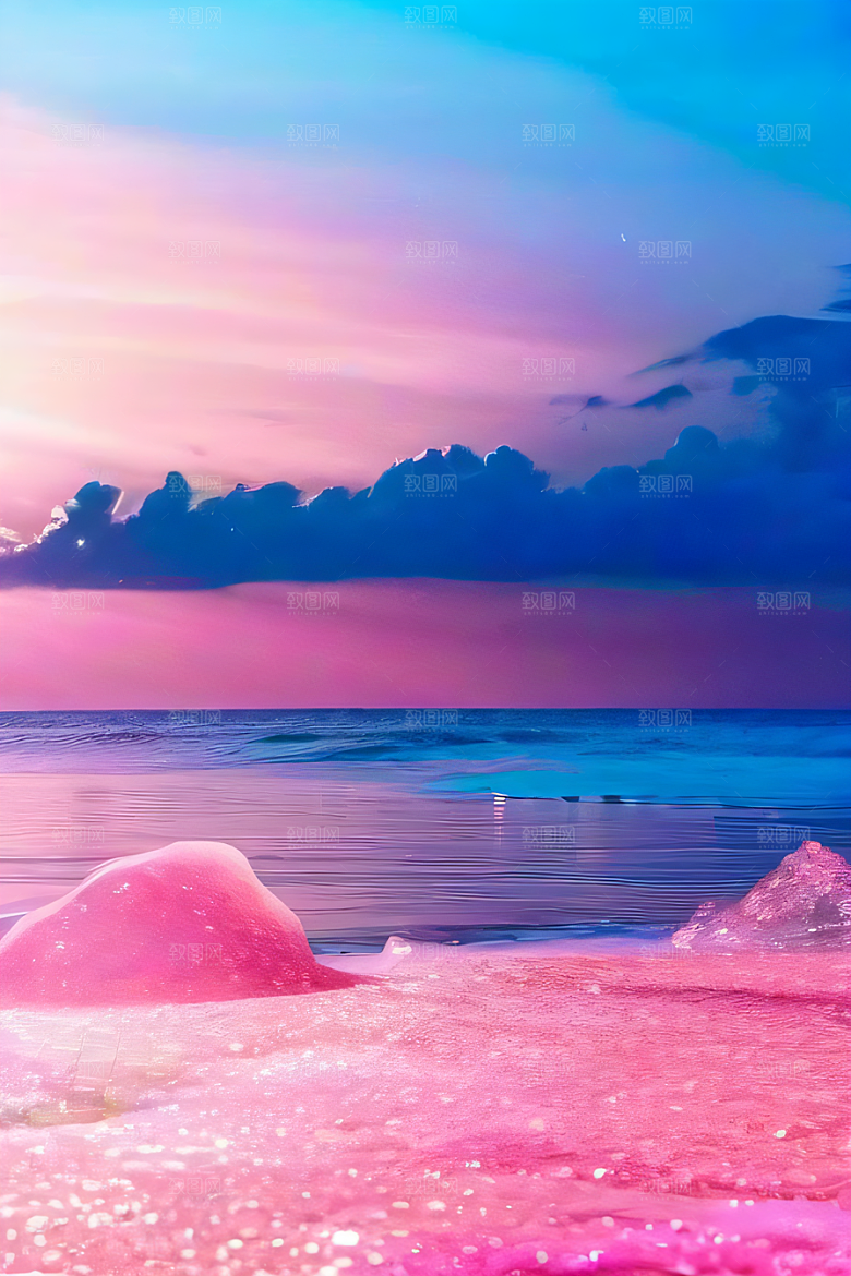 海滩上梦幻般的日落