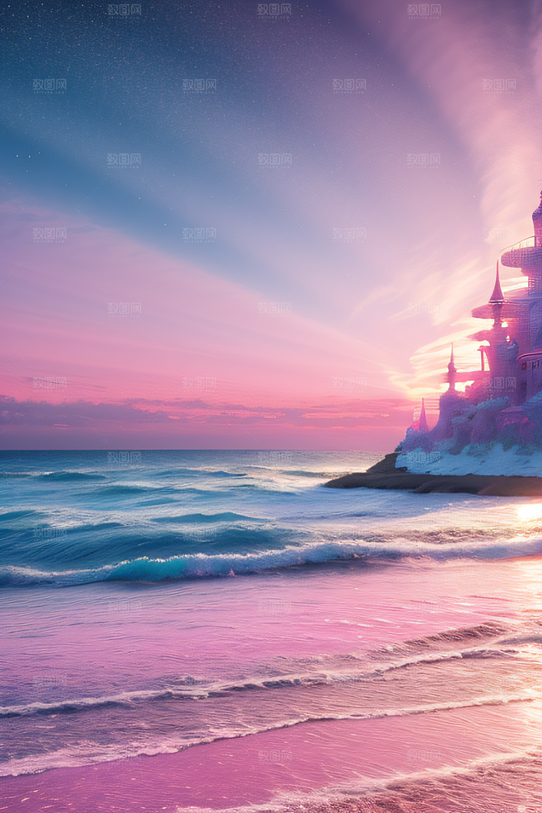 海滩上梦幻般的日落