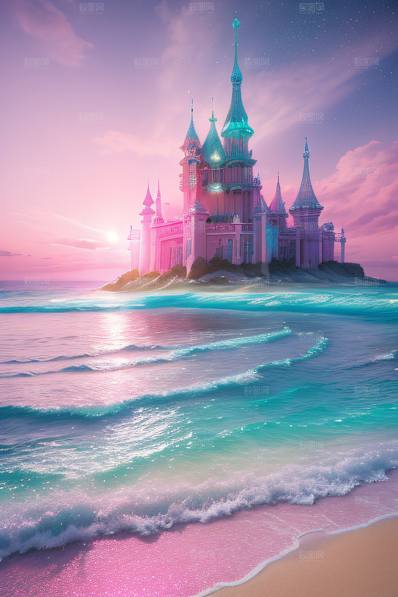 闪耀的海面的美景